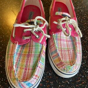 Sperry Pink and Multicolor Boat Shoes